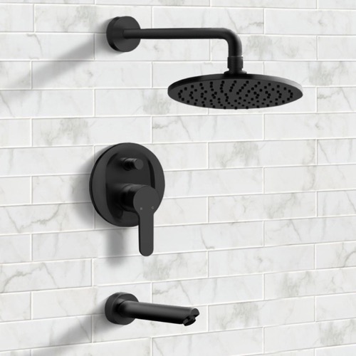 Matte Black Tub and Shower Faucet Set Matte Black Tub and Shower Faucet Set Remer TSF40